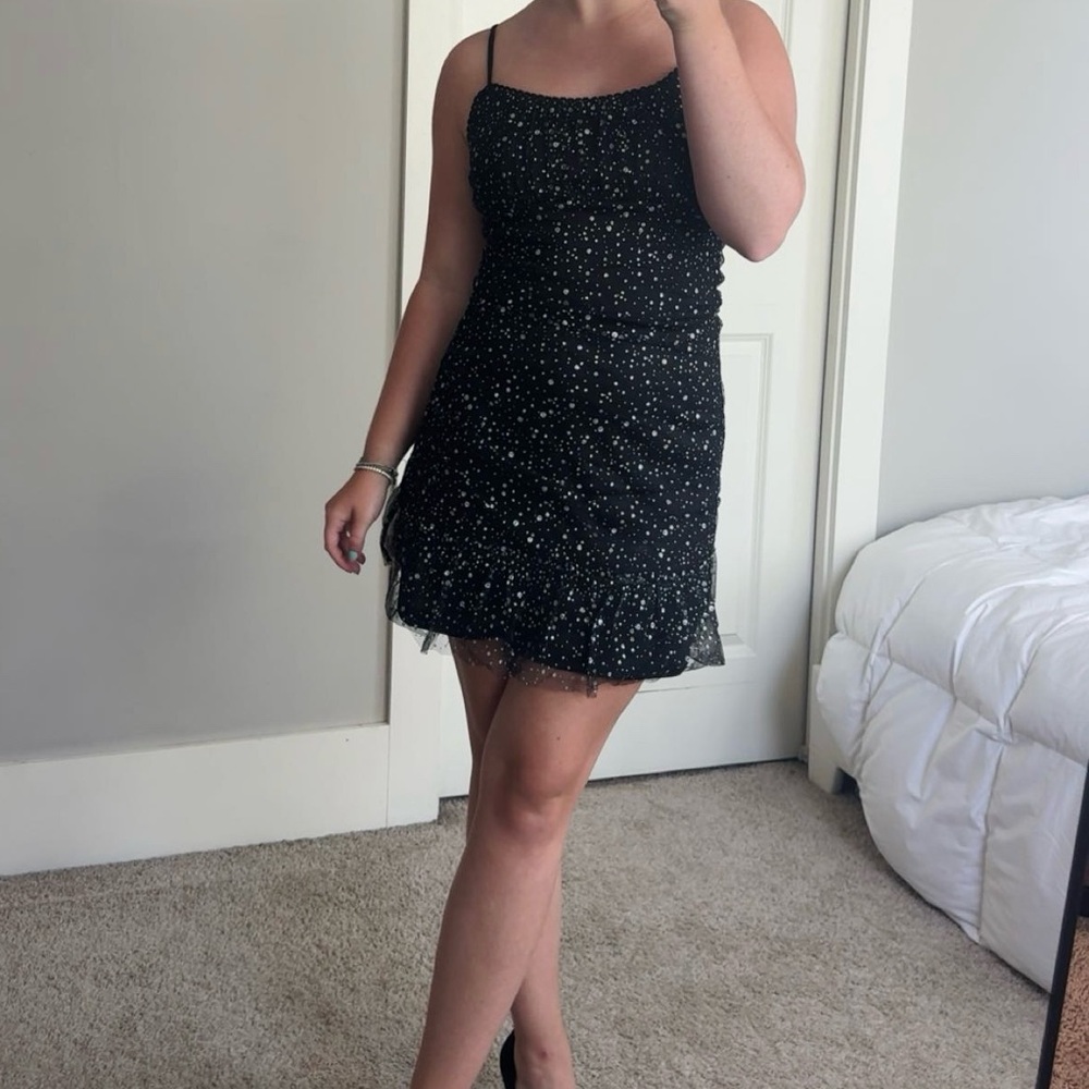 Altar'd State Black Sparkle mini dress